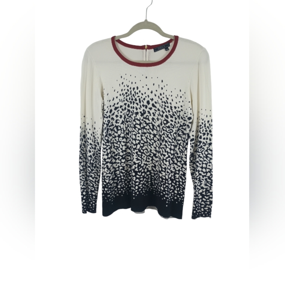 Woman's ORLY long sleeve sweater, Dot Print size S/P gently used great condition